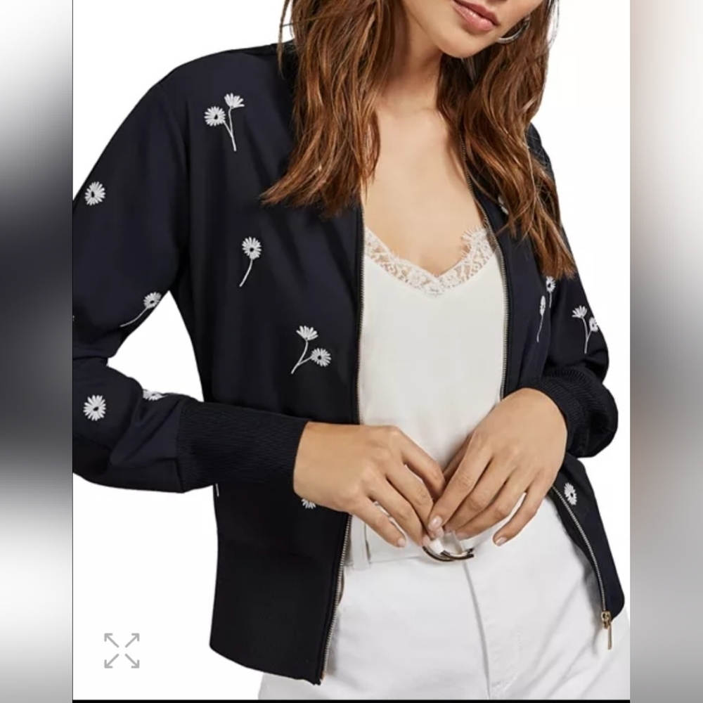 Ted Baker Marthia Floral-Embroidered Mixed-Knit Cardigan, VGUC, Size 2